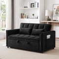 Sofa Bed,3 in 1 Convertible Sofa Bed, Modern Velvet Single Double Sofa, Adjustable Back, Storage Bag and Pillow Sofa Bed, Suitable for Living Room, Bedroom (Blue, Double)
