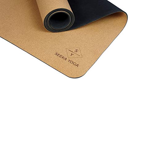 Cork Yoga Mat with Natural Rubber Bottom Non Slip Extra Long Wide W981822
