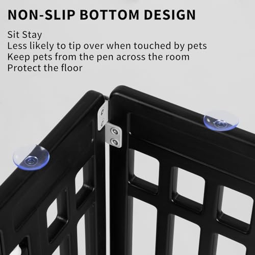 Pet Playpen for Dogs Heavy Plastic Exercise Pen Indoor Outdoor Folding Cage 6 Panels White L83956