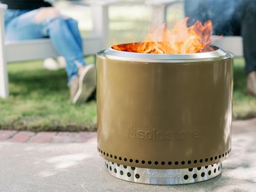 Solo Stove Bonfire 2.0 with Stand, 19.5 Inch Smokeless Fire Pit, Stainless Steel B458941