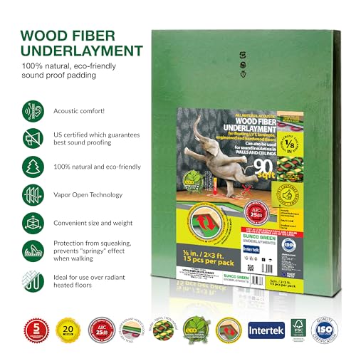 Wood Fiber Flooring Underlayment 3mm 40 Sq Ft for Laminate Vinyl Hardwood M70132