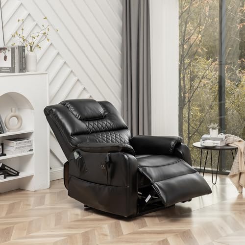 Lift Chair Recliner with Massage and Heat, Heavy Duty for Seniors, Brown V12888