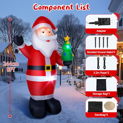 14FT Christmas Inflatable Santa Claus Outdoor Yard Decorations with LED Lights S7265