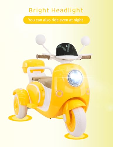 Kids Electric Motorcycle 3-Wheel 12V Ride On Scooter for Girls Ages 3-6 Pink Z596