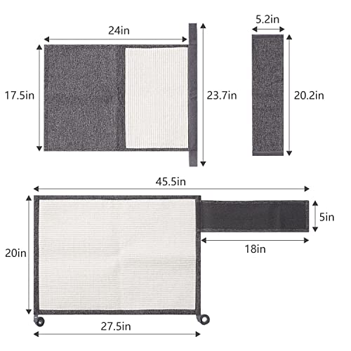 Cat Scratch Furniture Protector for Couch Sofa Chair, Natural Sisal, Light Gray Left N516