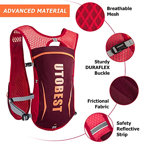 UTOBEST Running Vest Lightweight Hydration Backpack for Trail Running Marathon B9513