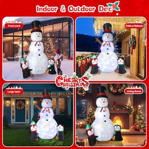 Dawdix 15FT Inflatable Snowman with LED Lights for Yard Christmas Decor Z472