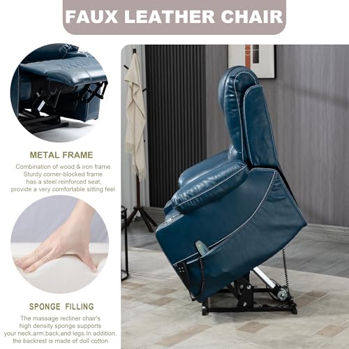 Power Lift Chair Recliner with Massage and Heat for Adults, Dual Motor H2507