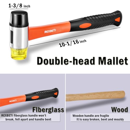 REXBETI 44-Piece Laminate Wood Flooring Installation Kit with Tapping Block, Pull Bar, Mallet and Spacers U4801