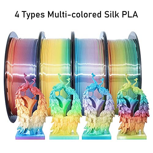 MIKA3D Bicolor Silk PLA 3D Printer Filament Bundle, 1.75mm, 6 Spools V5573