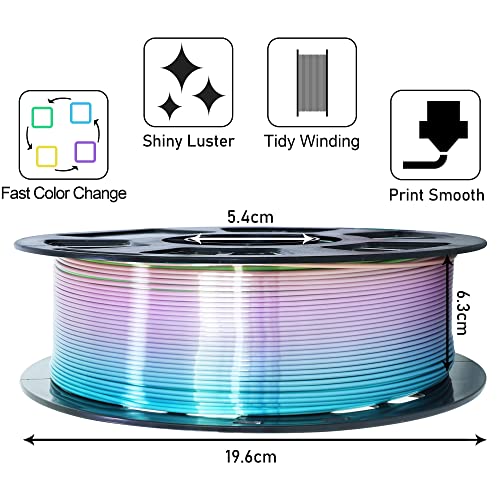 MIKA3D Bicolor Silk PLA 3D Printer Filament Bundle, 1.75mm, 6 Spools V5573