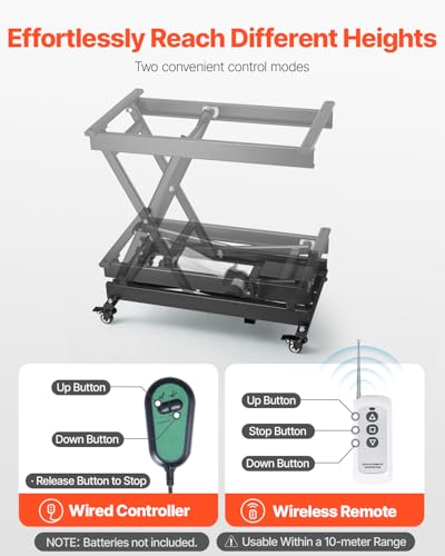 VEVOR Electric Lift Table 330 lbs Capacity, Height Adjustable, Black Y3219