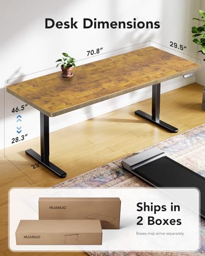 HUANUO Electric Standing Desk 71 x 35 inch Height Adjustable Sit Stand Desk H24537