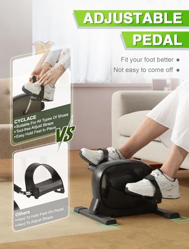 Under Desk Bike Pedal Exerciser for Arm and Leg Exercise Portable Mini Exercise Bike C6356