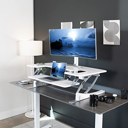 VIVO 36 inch Electric Stand Up Desk Converter, Black U953