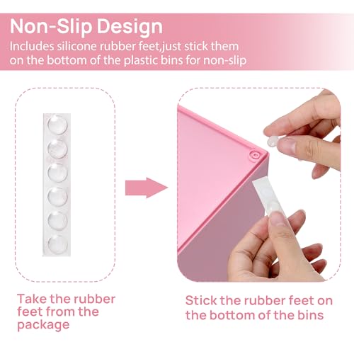 Vtopmart 4 Pack Clear Stackable Storage Drawers for Bathroom Makeup Organizer D5159