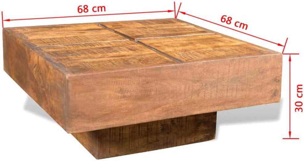 Rustic Square Mango Wood Cocktail Table L355733
