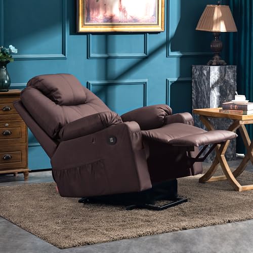 MCombo Power Lift Recliner Chair for Elderly with Heat and Massage, Faux Leather, Black V60394