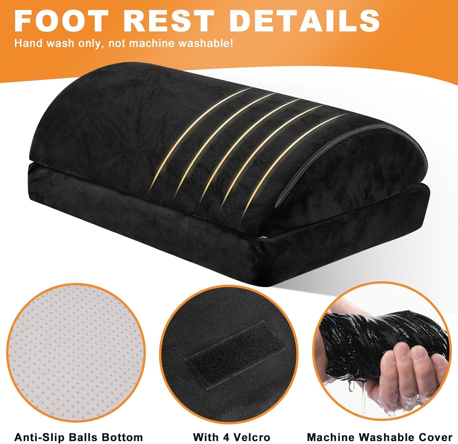 HAMOPY Heated Foot Rest with Pad Pocket, 3-Level Adjustable Controller, Washable P22968