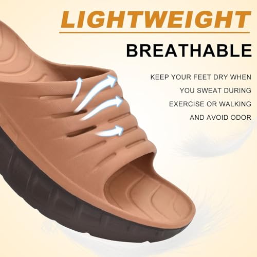 KuaiLu Men's Recovery Sandals Orthotic Cushion Open Toe Sport Slides D332788