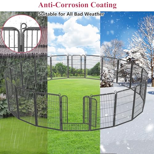 Dog Playpen 32 Inch 10 Panels Outdoor Dog Fence with Lock C803