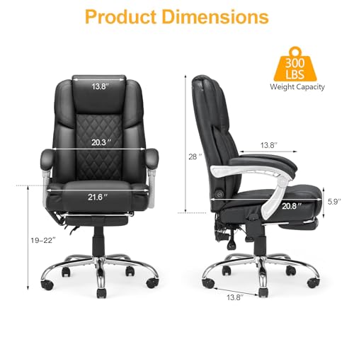 HOMREST Executive Ergonomic Office Chair with Massage and Heat, White N876