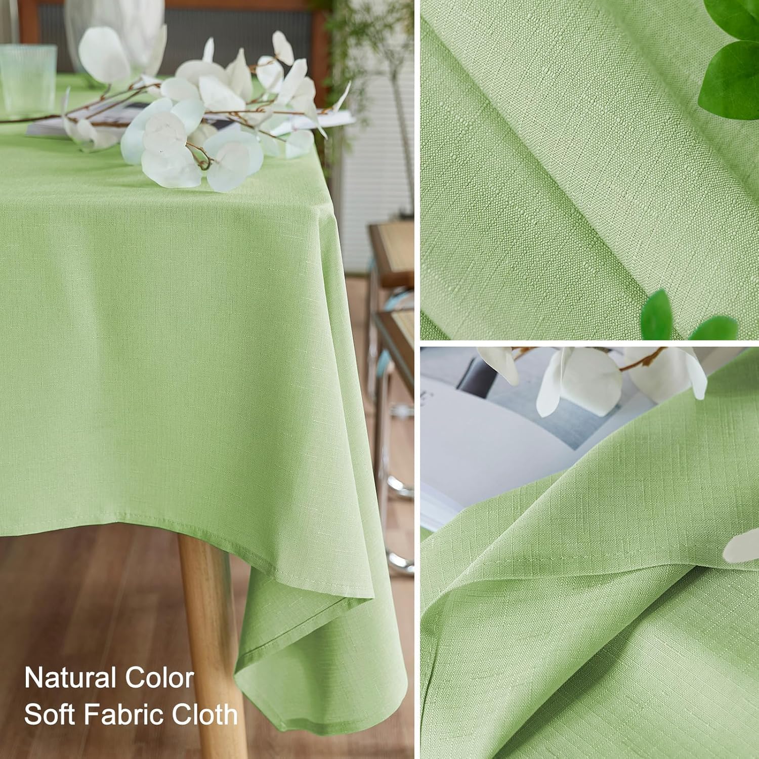 Textured 50 Inch Round Waterproof Tablecloth for Dining Tables G204731