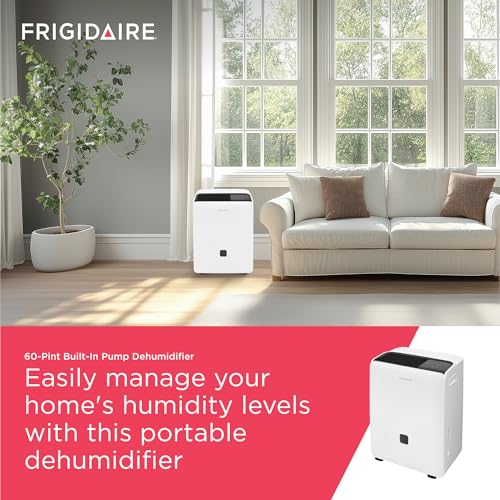 Frigidaire 50-Pint Portable Dehumidifier with Wi-Fi for Medium/Large Rooms, White Q334986
