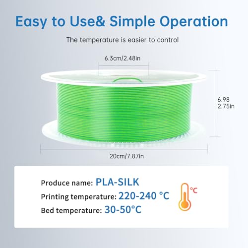 Silk PLA Filament 1.75mm Triple Colors 1kg Spool H522734