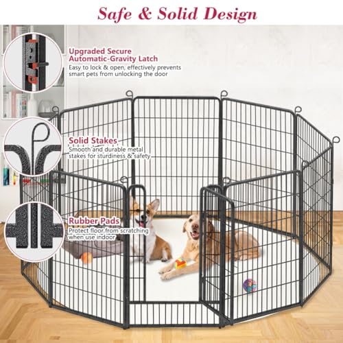 Dog Playpen 32 Inch 10 Panels Outdoor Dog Fence with Lock C803