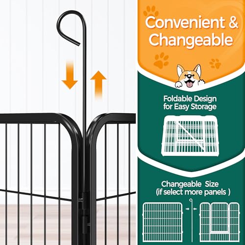 Yaheetech Dog Playpen Outdoor 40 Inch 8 Panels Metal Pet Fence I4784