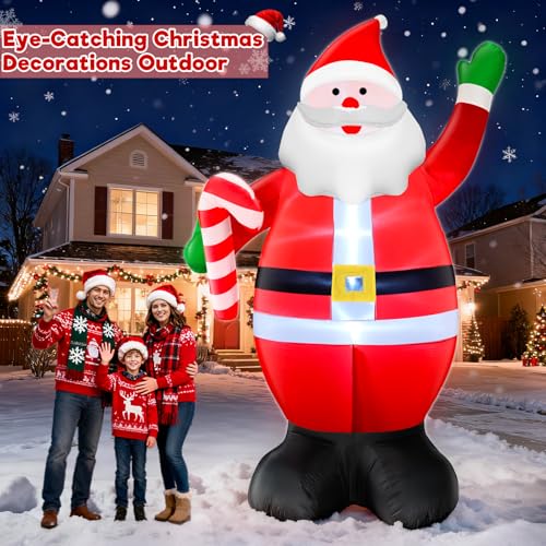 Giant Christmas Inflatables Santa Claus Outdoor Decorations with LED Lights W900