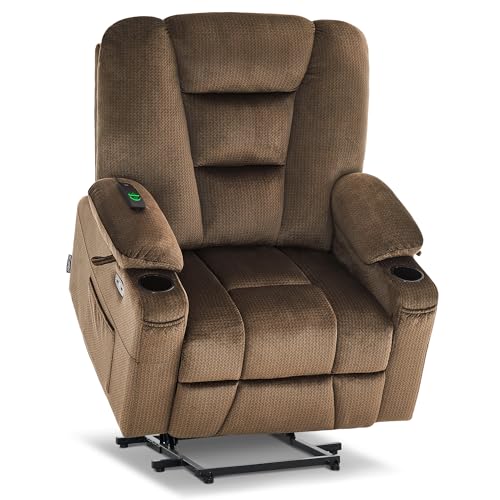 MCombo Small Power Lift Recliner Chair with Massage and Heat, Brown N356790