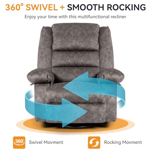 Massage Recliner Chair with Heat, 360 Degree Swivel, Ergonomic Lounge Sofa G549