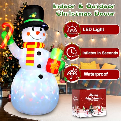 6FT Blow Up Snowman Christmas Inflatables with LED Lights J361