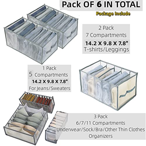 6 Pack Foldable Closet Organizers for Clothing W881
