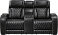 Signature Design by Ashley Boyington Power Reclining Loveseat with Console Love Seats, 75" W x 42" D x 44" H, Black