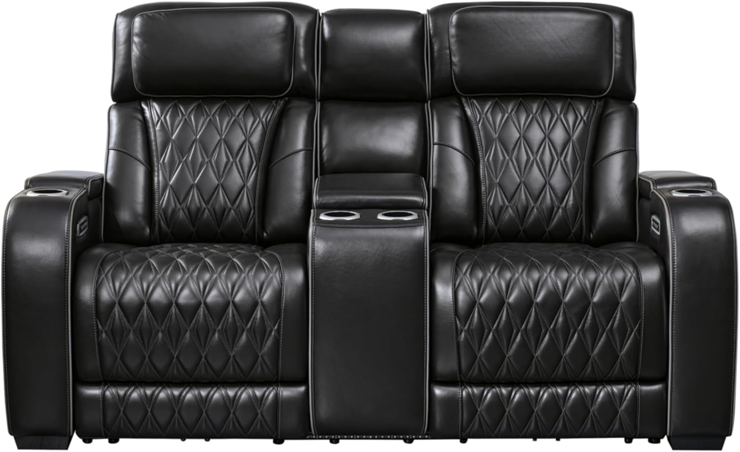 Signature Design by Ashley Boyington Power Reclining Loveseat with Console Love Seats, 75" W x 42" D x 44" H, Black