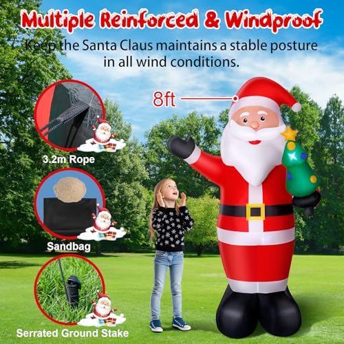 14FT Christmas Inflatable Santa Claus Outdoor Yard Decorations with LED Lights S7265