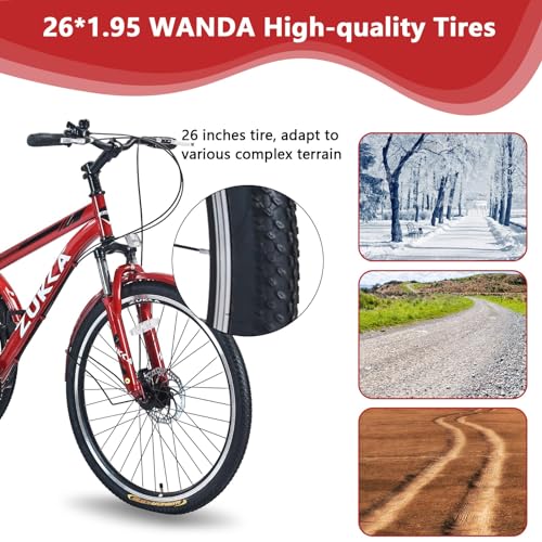 Adult Tricycle Bike 7-Speed 26-Inch 3-Wheel with Basket D678122