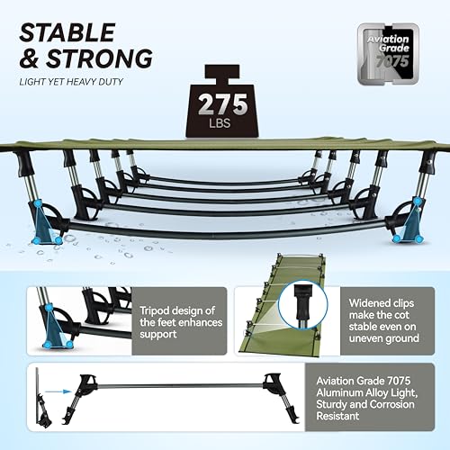 MARCHWAY Ultralight Folding Tent Camping Cot Bed, Portable for Outdoor Travel S705918