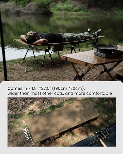 OneTigris SUPRANUBIS Camping Cot, Height Adjustable, Portable Folding Bed R56991