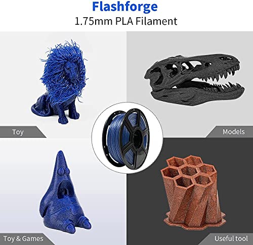 FLASHFORGE PLA Filament 1.75mm Burnt Titanium, Color Changeable 3D Printer Filament 1kg T433110