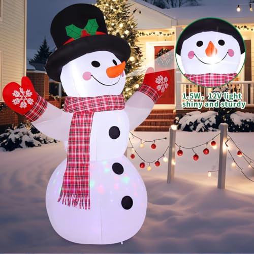 COMIN 8 FT Christmas Inflatable Snowman with LED Lights for Yard Decor P18035