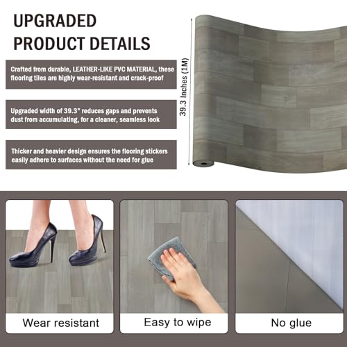 Oxdigi Vinyl Flooring Roll 32 sq.ft Natural Oak K971193