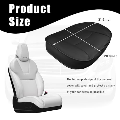 Car Seat Bottom Cover PU Leather Anti-Slip Protector for Car SUV (Beige) A16843