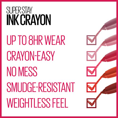 Maybelline Super Stay Ink Crayon Matte Lipstick, 130 Pave The Road, 0.04 oz K14571