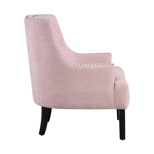 Lexicon Accent Chair Upholstered Armchair with Solid Wood Frame, Black Chenille P375592