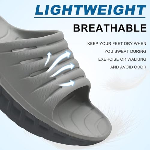 KuaiLu Men's Recovery Sandals Orthotic Cushion Open Toe Sport Slides D332788