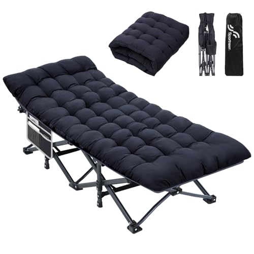 Sportneer Camping Cot for Adults with Mattress, Heavy Duty Folding Portable Bed R956
